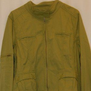 CHRISTOPHER & BANKS Women's Lime Green Zipper Jacket Size Large
